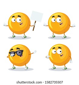 set of cartoon  Emoticon  character mascot on white background