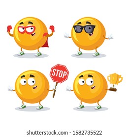 set of cartoon  Emoticon  character mascot on white background