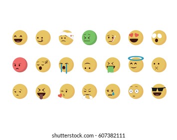 Set of  cartoon emoticon vector isolated on white background. Emoji vector. Smile icon set. Emoticon icon web.