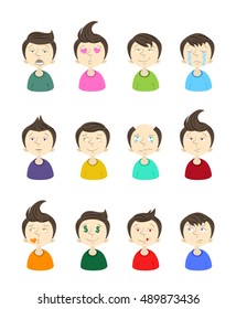 Set of cartoon emoticons