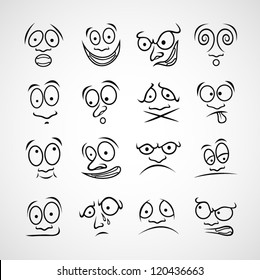 Set of cartoon emotions