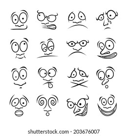 Similar Images, Stock Photos & Vectors of Cartoon face emotions set ...