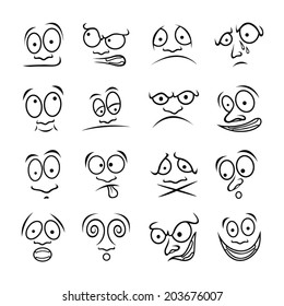 Set of cartoon emotions.