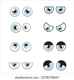 Set Cartoon Eye With Color