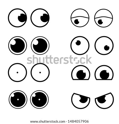 Set Cartoon Eye In Vector