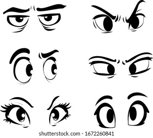 Set Cartoon Eye In Vector High quality original trendy vector set of cartoon eyes