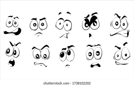 Set Cartoon Eye In Vector High quality original trendy vector set of cartoon eyes and mouth