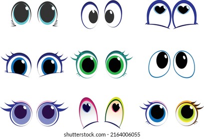 Set Cartoon Eye In Vector High quality original trendy vector set of 3d cartoon eyes.