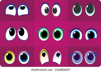 Set Cartoon Eye In Vector Conjunto de vectores de moda de alta calidad original de ojos de dibujos animados 3d.