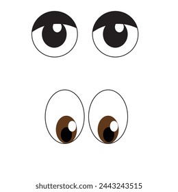 Conjunto de ojos de dibujos animados en el vector de moda original de alta calidad conjunto de ojos de dibujos animados