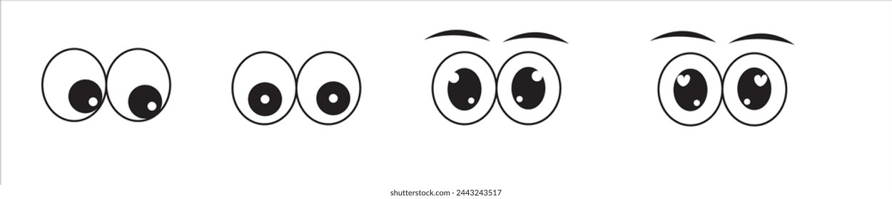 Set Cartoon Eye In Vector High quality original trendy vector set of cartoon eyes