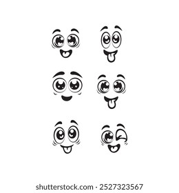 Conjunto de ojos de dibujos animados en Vector Conjunto de Vector de moda original de alta calidad de ojos de dibujos animados. Conjunto de iconos de ojo de emoción