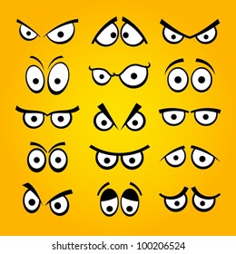 Set Of Cartoon Eyes.