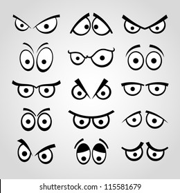 Set Of Cartoon Eyes.