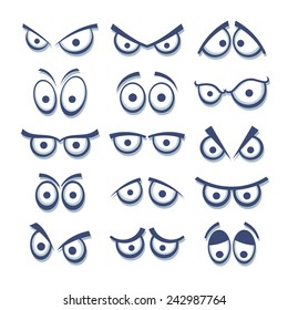 Set of cartoon eyes. 