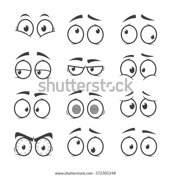 Set Cartoon Eyes Stock Vector (Royalty Free) 372305248