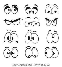 Set of cartoon eyes with different expressions