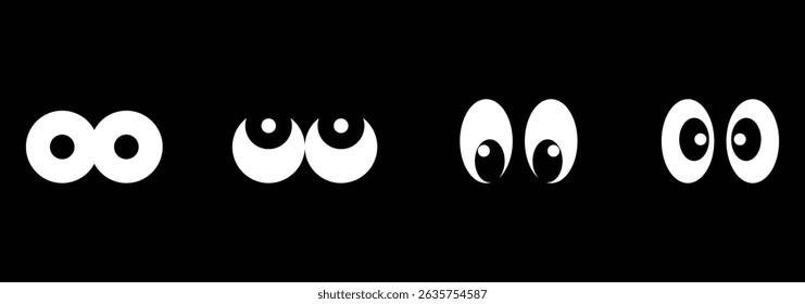 Set of cartoon eyes icon. Set of cartoon eyes icon
