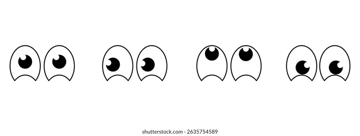 Set of cartoon eyes icon. Set of cartoon eyes icon