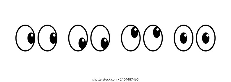 Set of cartoon eyes icon collection. Vector Illustration.