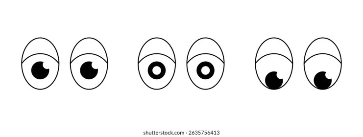 Set of cartoon eyes icon. cartoon eye icon set. 