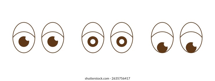 Set of cartoon eyes icon. cartoon eye icon set. 