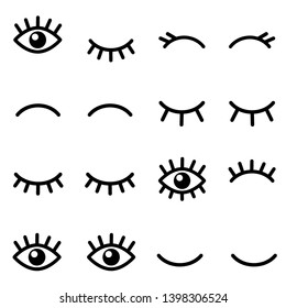 Set of cartoon eyes icons