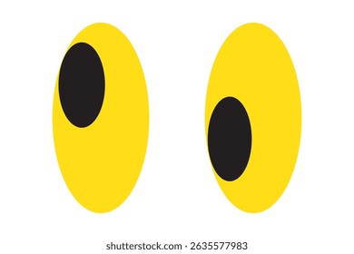 Definir desenho de ícones de desenhos animados, coleção de sinais de olhar ou relance, expressão ocular isolada no fundo branco. Vetor Design. eps 10 