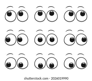 Set Cartoon Eyes Looking All Directions Stock Vector (Royalty Free ...