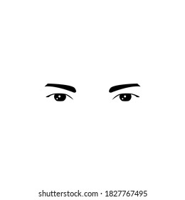 Set of cartoon eyes of male and female characters. Vector illustration