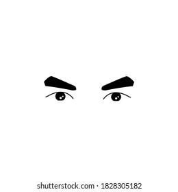 Set of cartoon eyes of male and female characters. Vector illustration