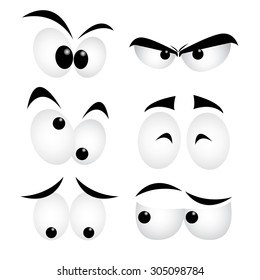 set of cartoon eyes on white background