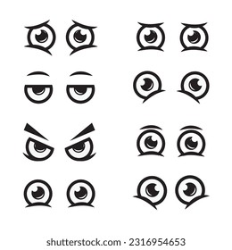 Set of cartoon eyes in vector