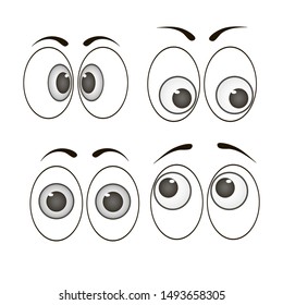 Set of cartoon eyes. Vector illustration.