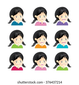 Set of cartoon face emotions