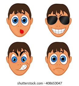 Set of cartoon face emotions
