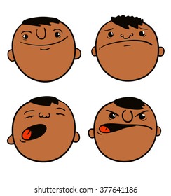 Set of cartoon faces
