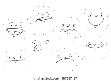 Set Cartoon Faces Stock Vector (Royalty Free) 387687427 | Shutterstock