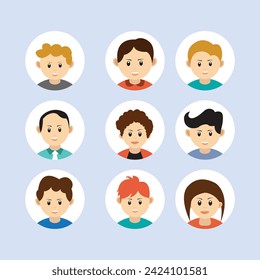  set of cartoon faces avatar