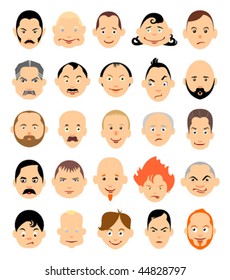 Cartoon Character Man Head Vector Set Stock Vector (Royalty Free ...