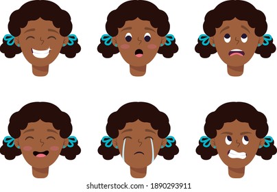 set of cartoon faces - woman