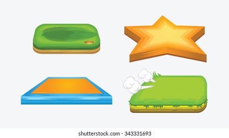 set of cartoon floor vector design