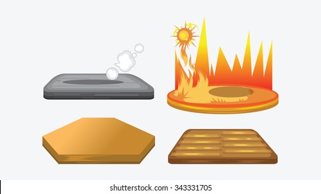 set of cartoon floor vector design