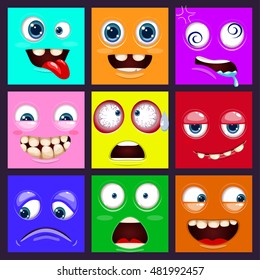 The set of cartoon funny stickers for chat