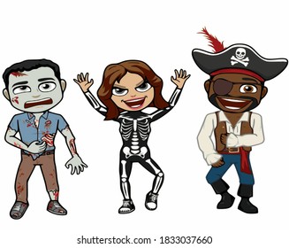 Caracteres de Halloween de Juego de Caricaturas