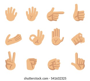 Set Cartoon Hands Showing Different Gestures Stock Vector (Royalty Free ...