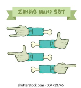 set of cartoon hands various gestures
