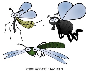 Set Cartoon Insects Stock Vector (Royalty Free) 120496876 | Shutterstock