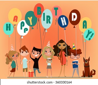 Birthday Party Cartoon Images, Stock Photos & Vectors | Shutterstock
