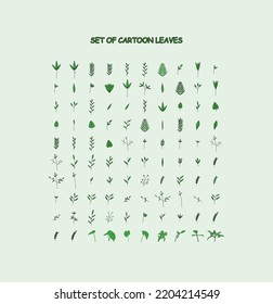 set of Cartoon Leaves. leaves illustration
